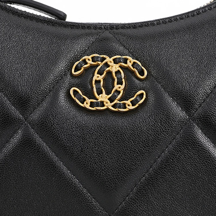 商品[国内直发] Chanel|香奈儿 19Bag 24C 品牌Logo拉链开合 羊皮 豌豆包单肩斜挎包 迷你 女款 黑色,价格¥32000,第6张图片详细描述