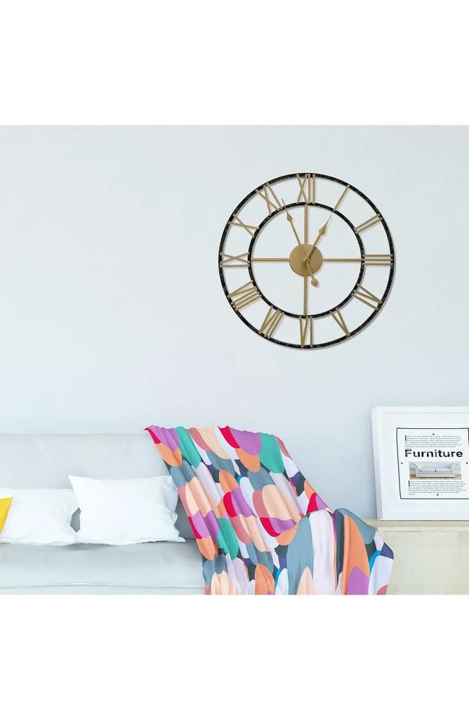 商品WALPLUS|17 Inch Gold And Black Vintage Roman Wall Clock 43cm,价格¥446,第2张图片详细描述