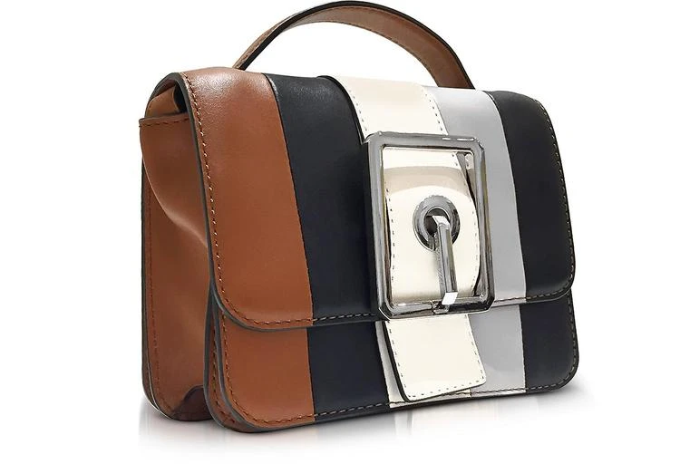 商品Rebecca Minkoff|Rebecca Minkoff 杏色和黑色皮革小号挂钩顶柄斜挎包,价格¥1455,第2张图片详细描述