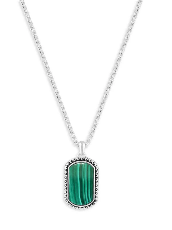 商品Effy|Malachite & Sterling Silver Pendant Necklace/22",价格¥2567,第1张图片