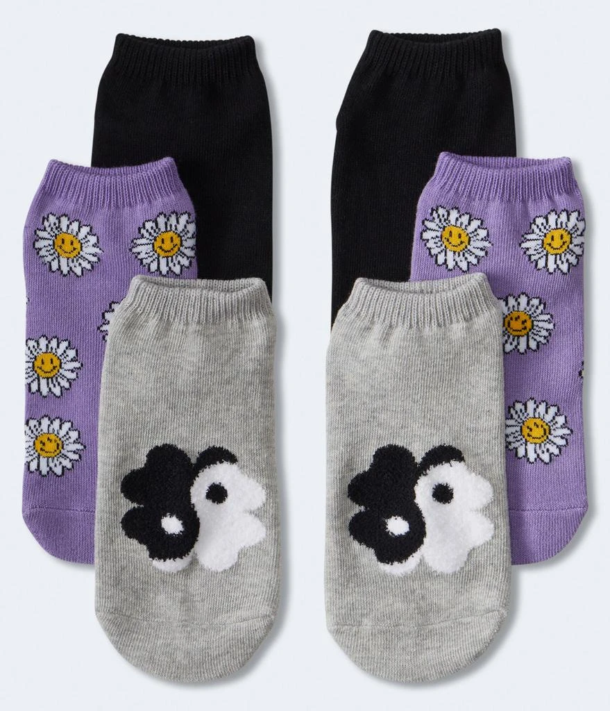 商品Aeropostale|Aeropostale Yin Yang Floral Ankle Sock 3-Pack,价格¥45,第1张图片