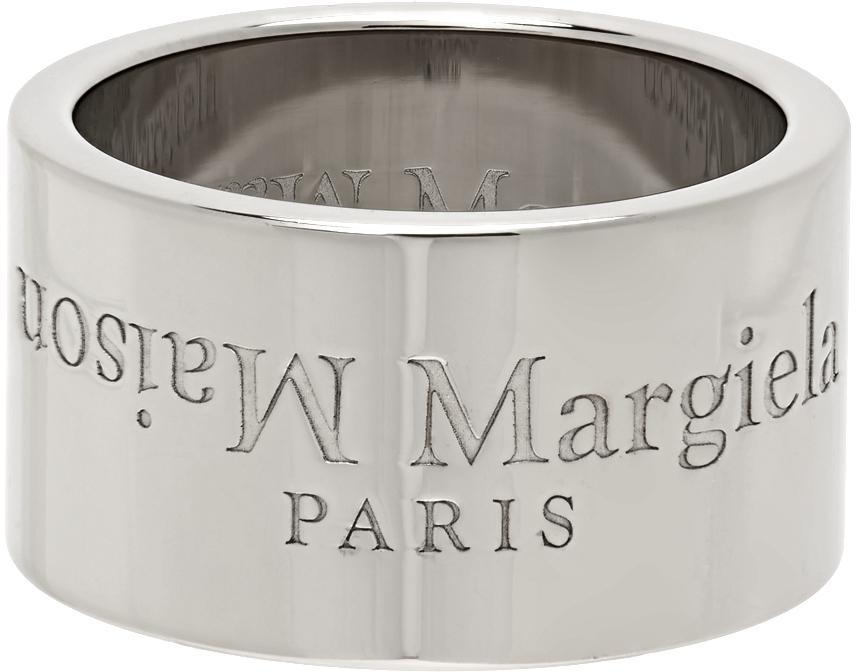 商品MAISON MARGIELA|Silver Polished Wide Logo Ring,价格¥3677,第1张图片