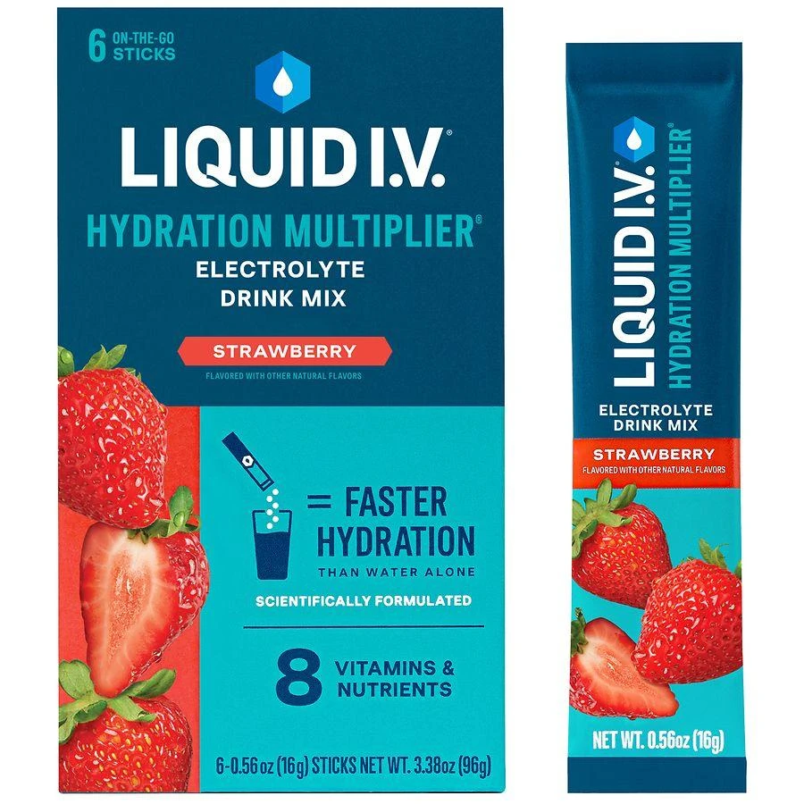 商品Liquid I.V.|Electrolyte Drink Mix Strawberry, 6ct,价格¥88,第3张图片详细描述