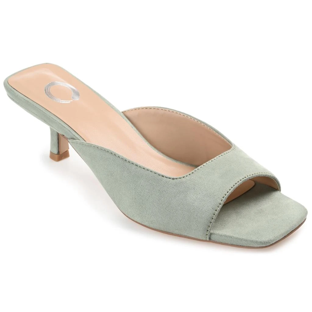 商品Journee Collection|Womens Medium and Wide Width Larna Slip On Kitten Heel Open Toe Pumps,价格¥475,第1张图片