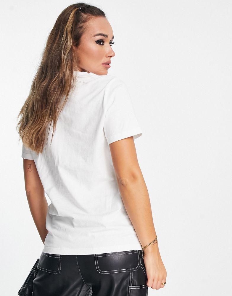 AllSaints Pippa boyfriend t-shirt with embroidered logo in white商品第3张图片规格展示