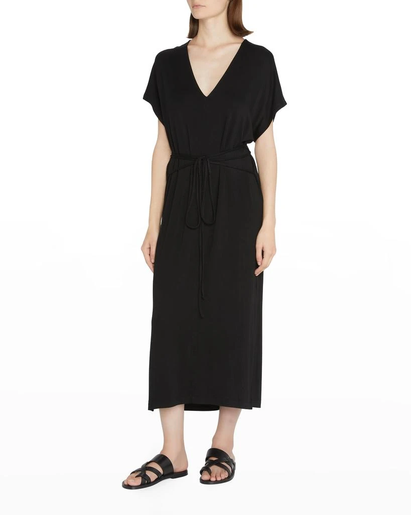 商品Vince|Double V-Neck Belted Midi Dress,价格¥1045,第3张图片详细描述