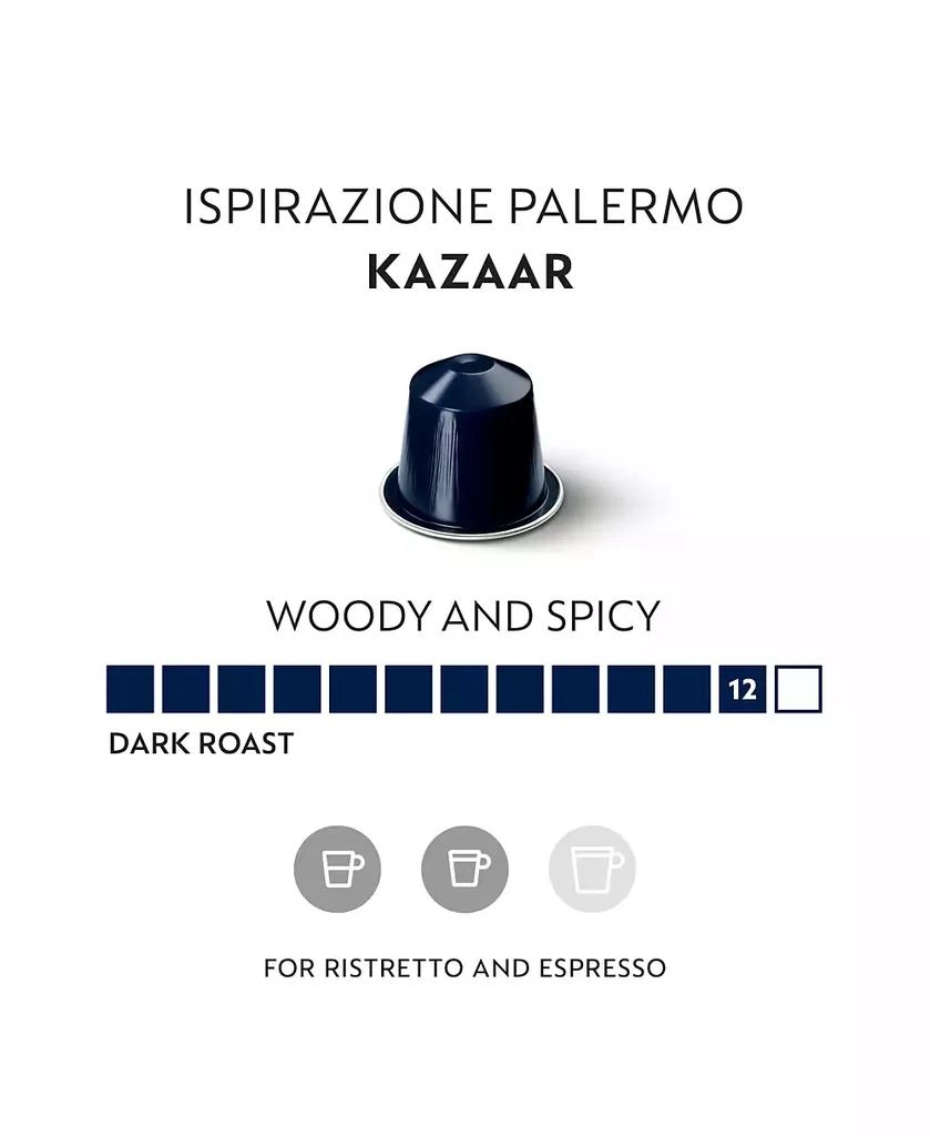 商品Nespresso|Capsules OriginalLine, Ispirazione Palermo Kazaar, Dark Roast Coffee, 50-Count Espresso Pods, Brews 1.35-oz.,价格¥317,第3张图片详细描述