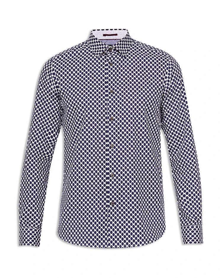 商品Ted Baker London|Ted Baker Timeten Circle Dot Printed Regular Fit Button-Down Shirt,价格¥852,第4张图片详细描述