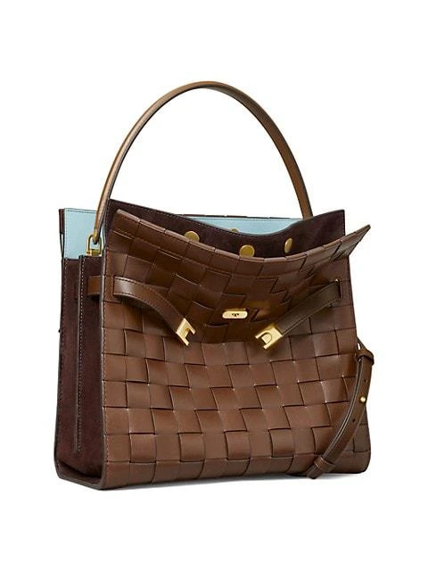 商品Tory Burch|Lee Radziwill Woven Leather Double Bag,价格¥6293,第3张图片详细描述