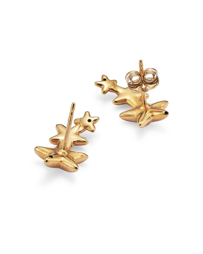 14K Yellow Gold Triple Star Climber Earrings - Exclusive 商品