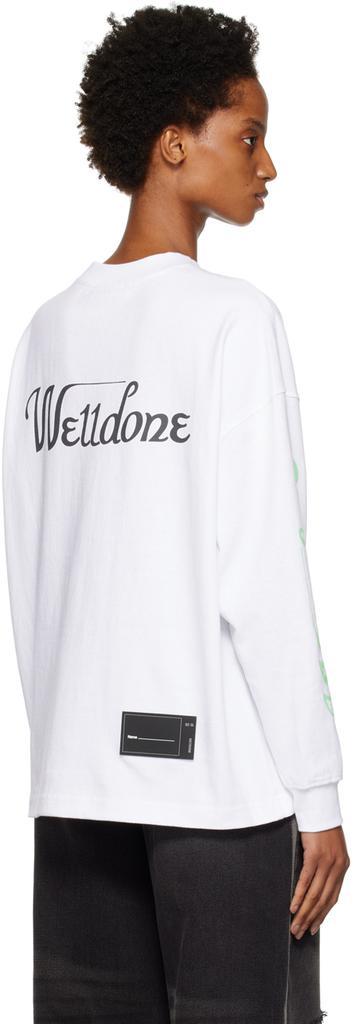 商品We11done|White Print Long Sleeve T-Shirt,价格¥661,第5张图片详细描述