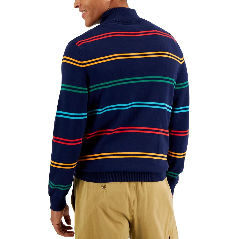 商品Club Room|Men's Jolly Stripe Quarter-Zip Sweater, Created for Macy's,价格¥183,第2张图片详细描述