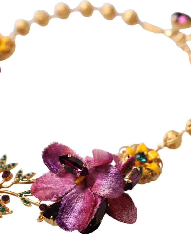 商品Dolce & Gabbana|Dolce & Gabbana  Brass Mix Fiori Flowers Crystal Chain Women's Necklace,价格¥6856,第3张图片详细描述