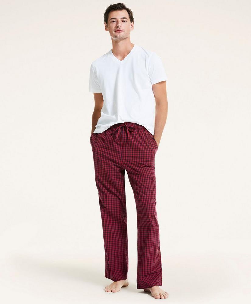 Plaid Cotton Broadcloth Lounge Pants商品第2张图片规格展示