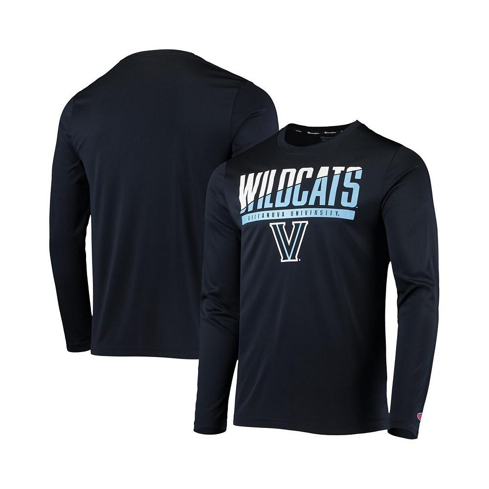 Men's Navy Villanova Wildcats Wordmark Slash Long Sleeve T-shirt商品第2张图片规格展示
