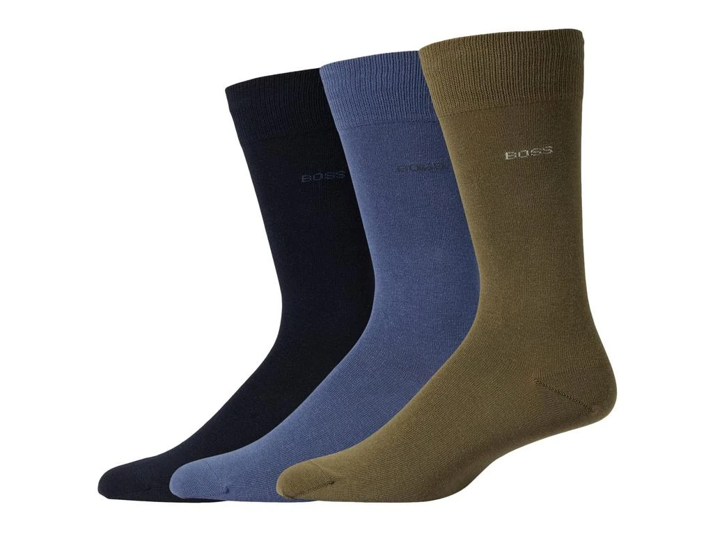 商品Hugo Boss|3-Pack Rib Stripe Crew Socks,价格¥147,第1张图片