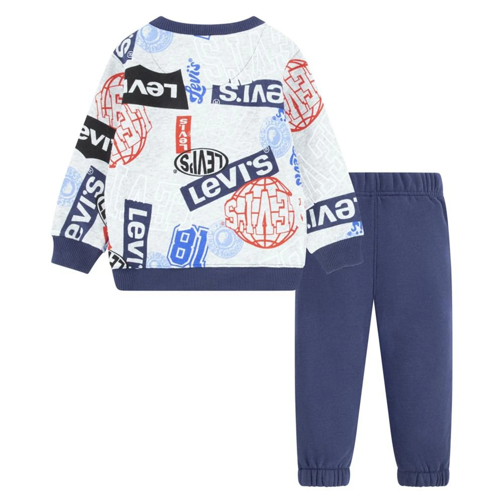 商品Levi's|Baby Boys Logo Printed Crewneck Sweatshirt and Joggers, 2 Piece Set,价格¥215,第2张图片详细描述