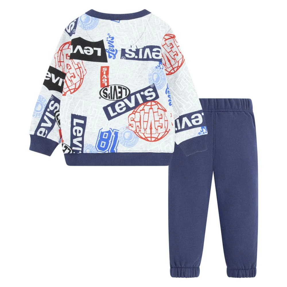 商品Levi's|Baby Boys Logo Printed Crewneck Sweatshirt and Joggers, 2 Piece Set,价格¥108,第2张图片详细描述