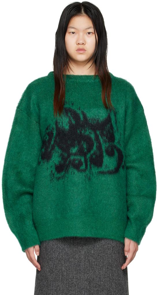 Green & Black Jacquard Sweater商品第1张图片规格展示