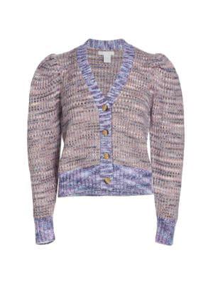 Multicolor Puff Sleeve Cardigan商品第4张图片规格展示