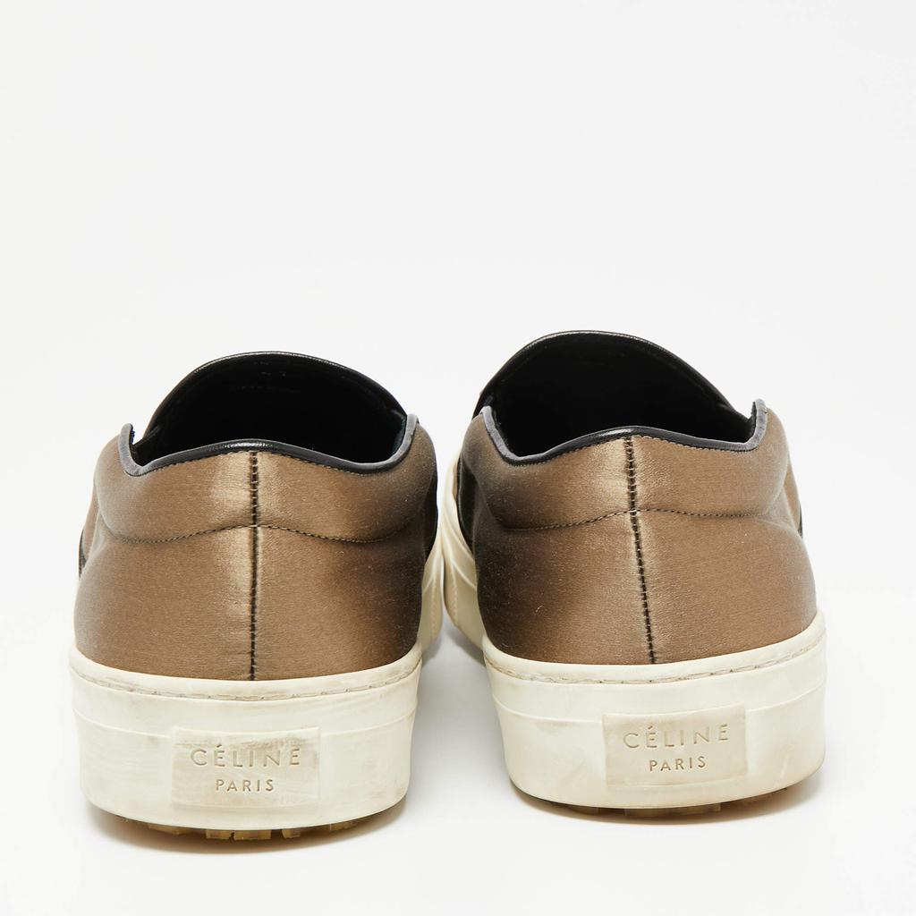 Celine Olive Green Satin Slip-On Sneakers Size 41商品第5张图片规格展示