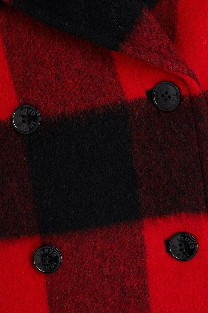 Double-breasted gingham wool-blend jacket商品第4张图片规格展示