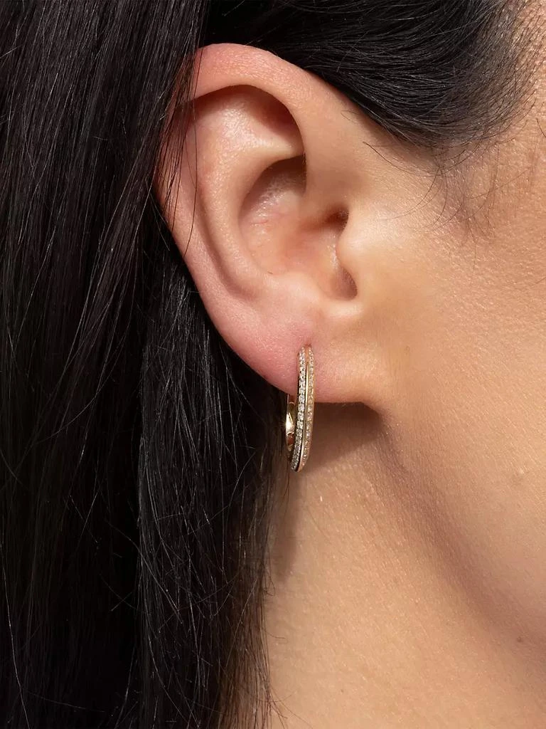 商品Sheryl Lowe|14K Yellow Gold &amp; 0.88 TCW Diamond Knife-Edge Hoop Earrings,价格¥22070,第2张图片详细描述