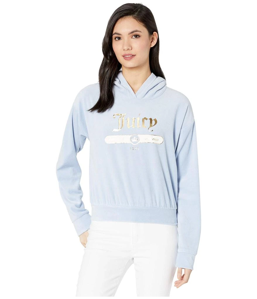 商品Juicy Couture|Juicy Emblem Velour Logo Hooded Pullover,价格¥169,第1张图片