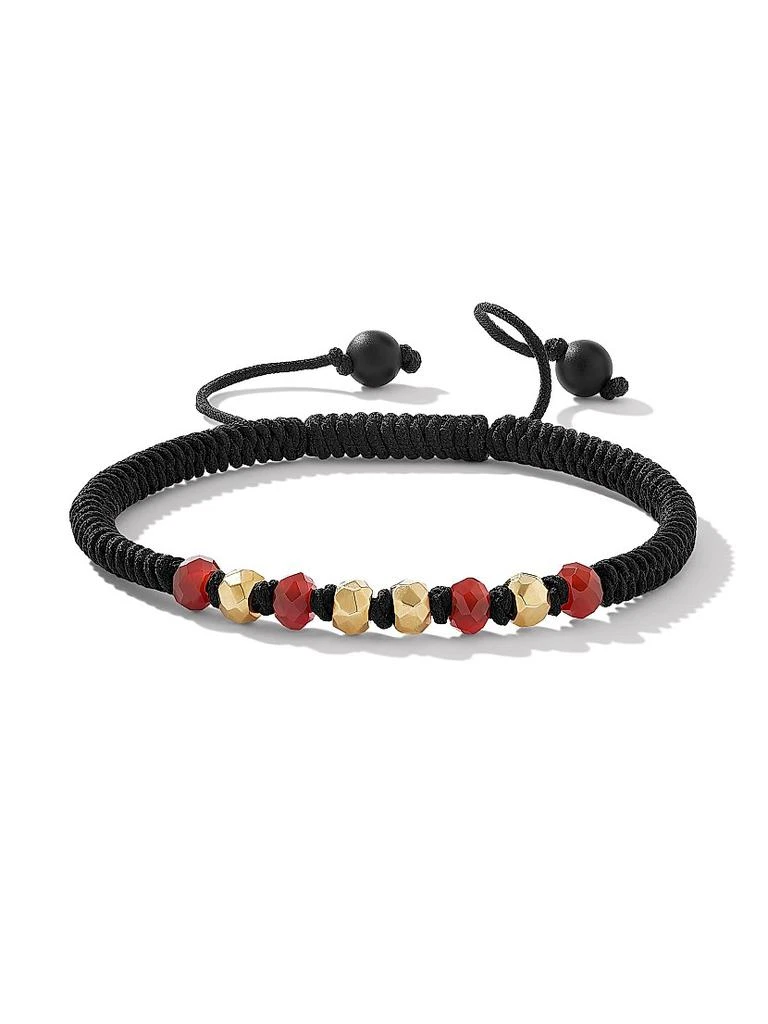 商品David Yurman|Fortune Woven Black Nylon Bracelet with Black Onyx and 18K Yellow Gold,价格¥5881,第2张图片详细描述