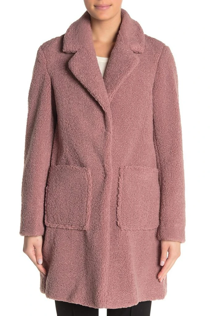 商品French Connection|Faux Shearling Teddy Notch Collar Coat,价格¥430,第3张图片详细描述