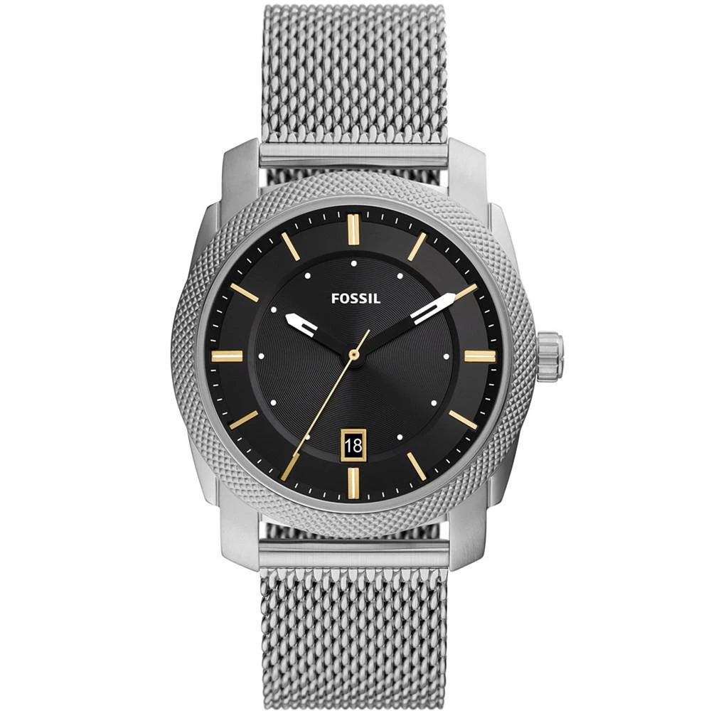 商品Fossil|Men's Machine Silver-Tone Stainless Steel Mesh Bracelet Watch 42mm,价格¥1196,第1张图片