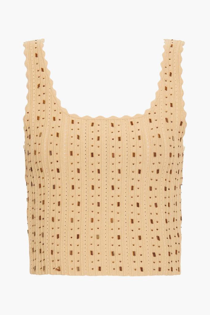 商品Sandro|Bead-embellished pointelle-knit top,价格¥525,第1张图片