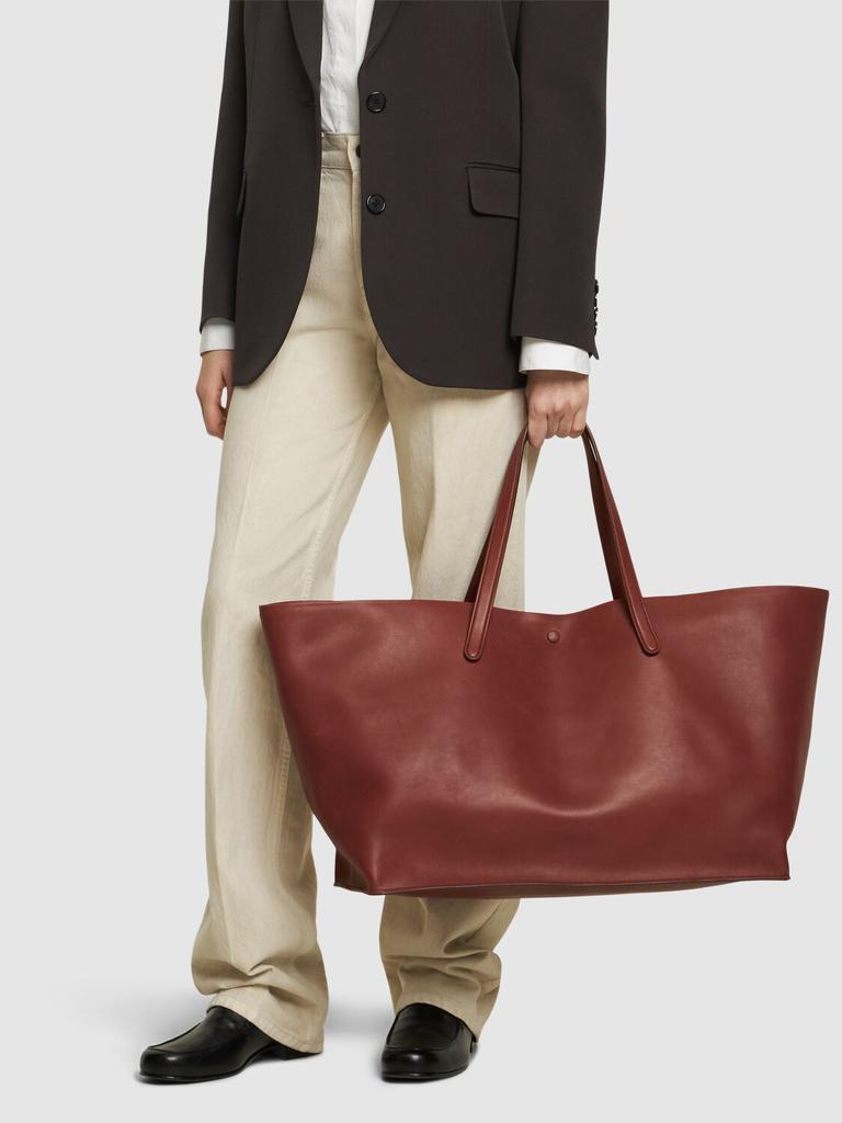 ★TOUT Y EST★ All Day Oxford Leather Tote Bag Saddle Ivory e11824e8-486e-49fd-80f2-