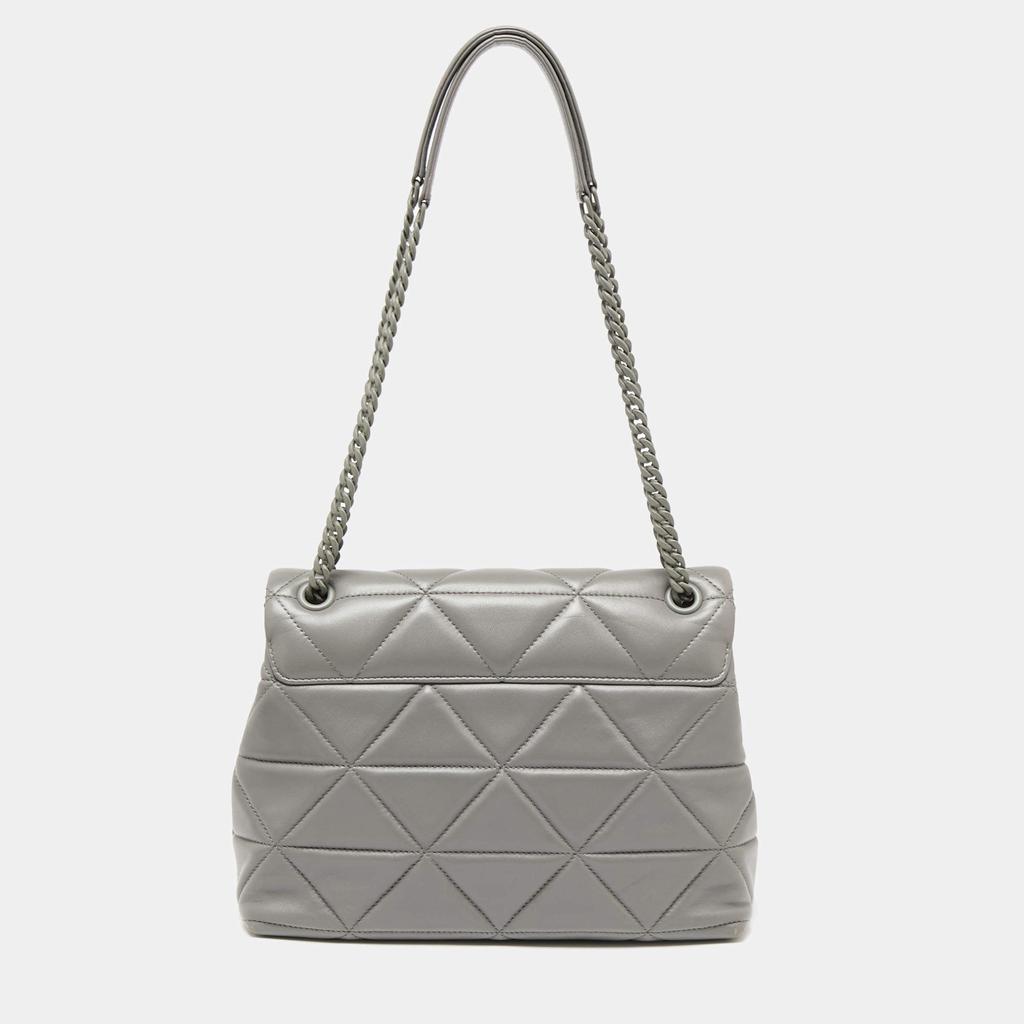 商品[二手商品] Prada|Prada Grey Nappa Leather Large Spectrum Shoulder Bag,价格¥18887,第6张图片详细描述