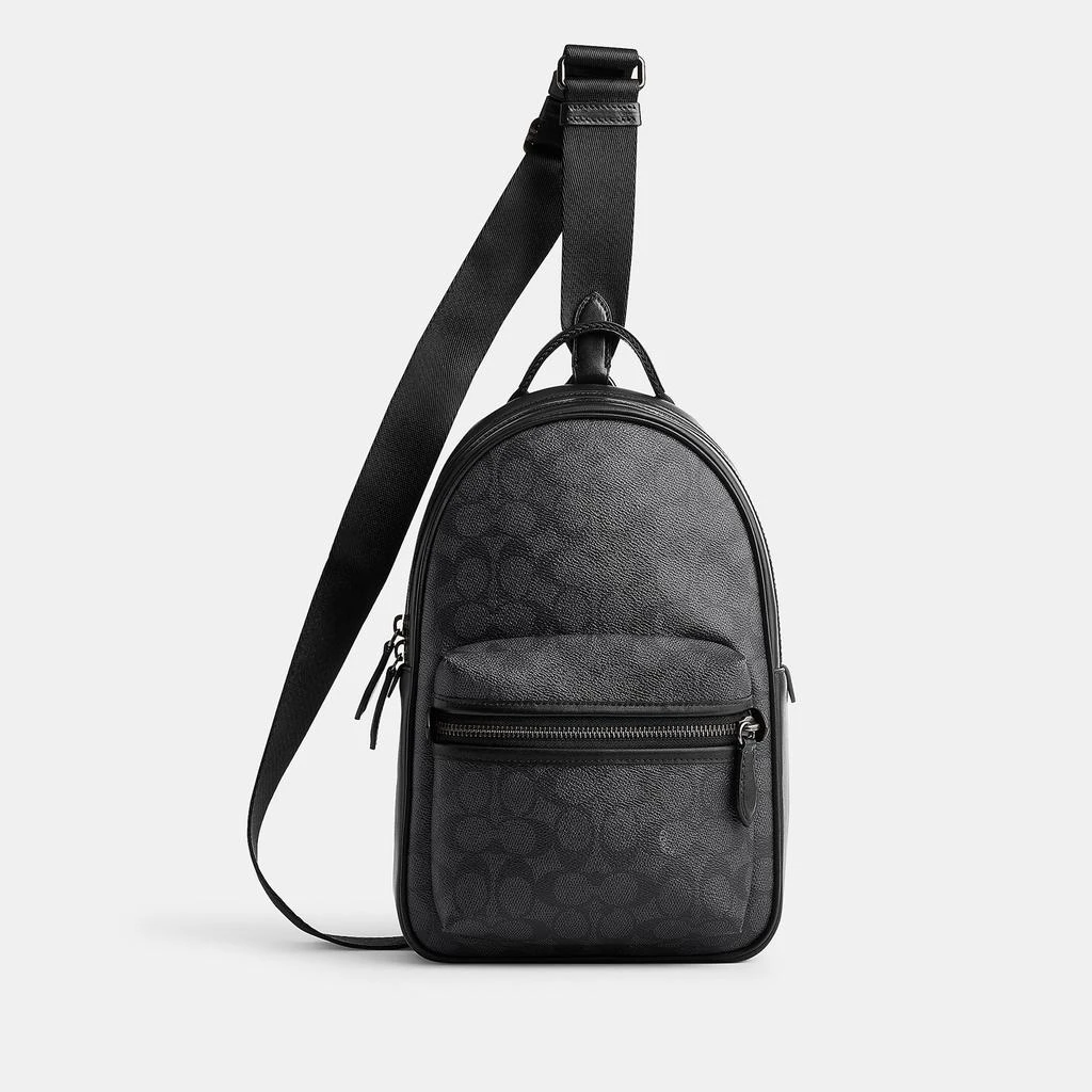 商品Coach|Coach Charter Signature Small Coated Canvas Backpack,价格¥3912,第1张图片