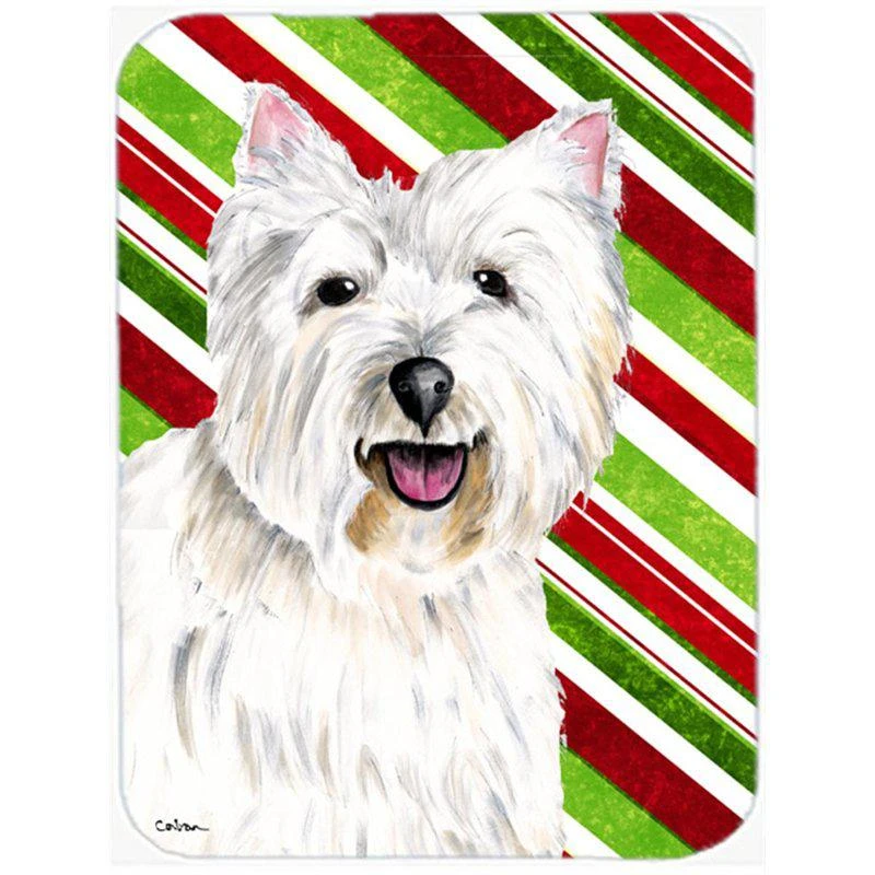 商品Caroline's Treasures|SC9330LCB 15 x 12 Inch Westie Candy Cane Holiday Christmas Glass Cutting Board Large,价格¥251,第1张图片