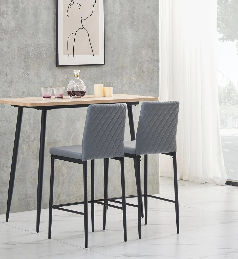 商品Streamdale Furniture|Streamdale Modern Gray Bar Chair Set,价格¥1186,第5张图片详细描述