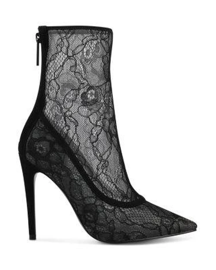 商品Kendall + Kylie|蕾丝透视尖头高跟袜靴,价格¥635,第2张图片详细描述