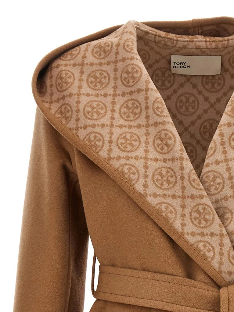 商品Tory Burch|T-Monogram Coats, Trench Coats Beige,价格¥4976,第3张图片详细描述
