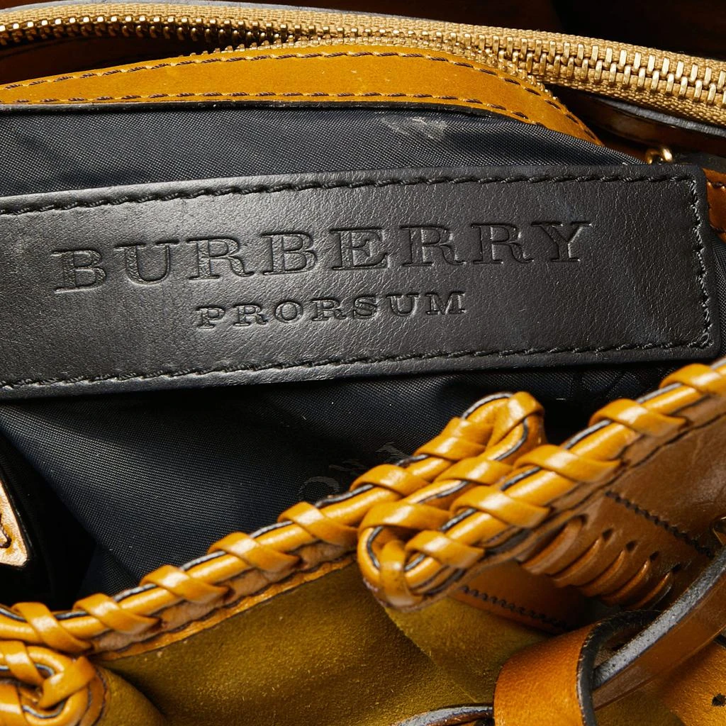 Burberry Mustard/Yellow Leather and Suede Bridle Whipstitch Tote 商品