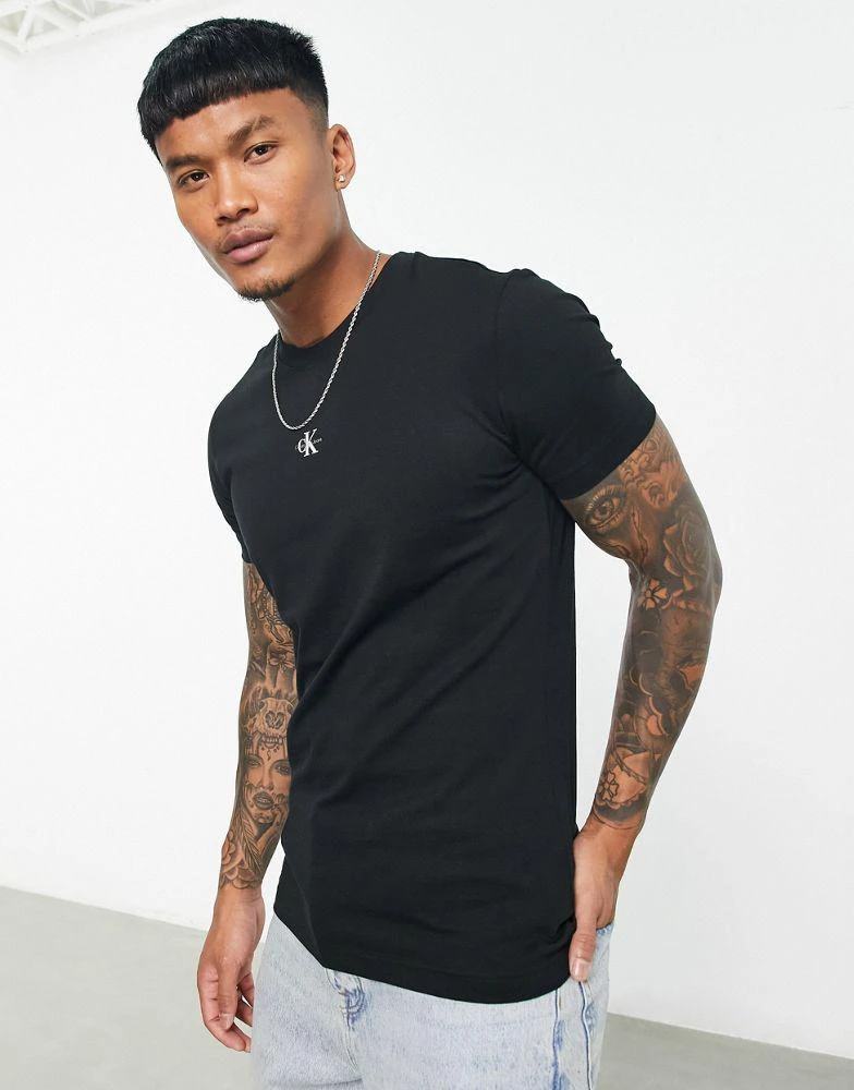 商品Calvin Klein|Calvin Klein Jeans micro monologo t-shirt in black,价格¥282,第1张图片