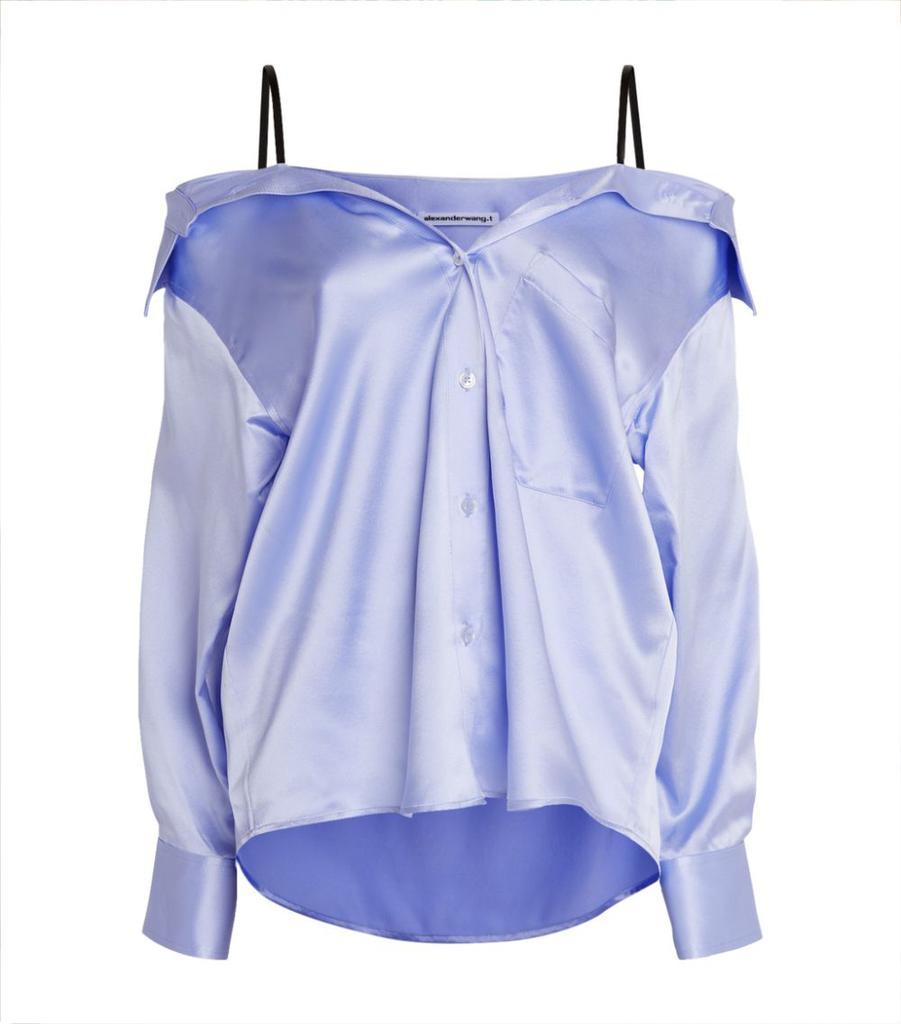 商品Alexander Wang|Silk Off-The-Shoulder Shirt,价格¥3824,第1张图片