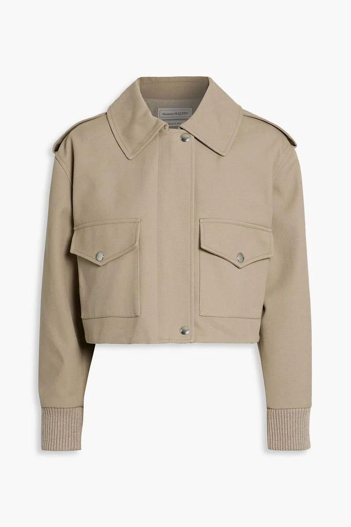 商品Alexander McQueen|Cropped grain de poudre cotton jacket,价格¥9694,第1张图片