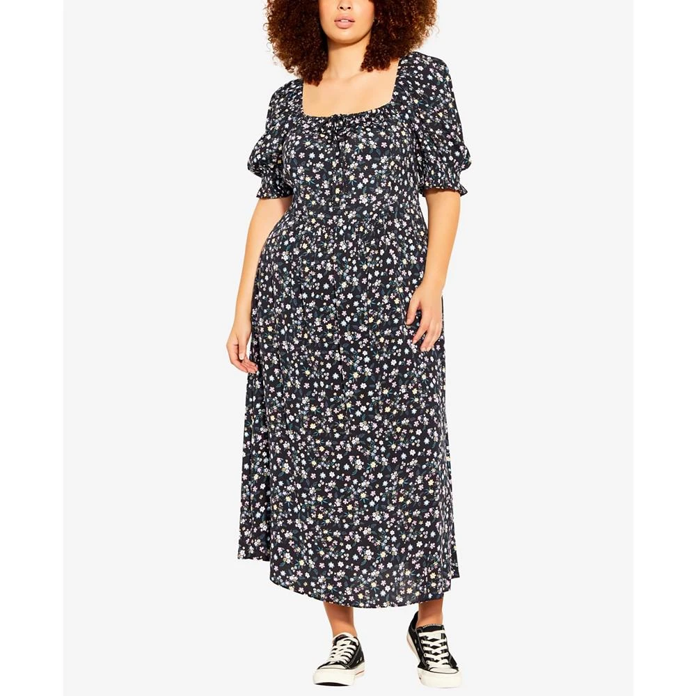 商品City Chic|Trendy Plus Size Summer Daisy Maxi Dress,价格¥694,第1张图片