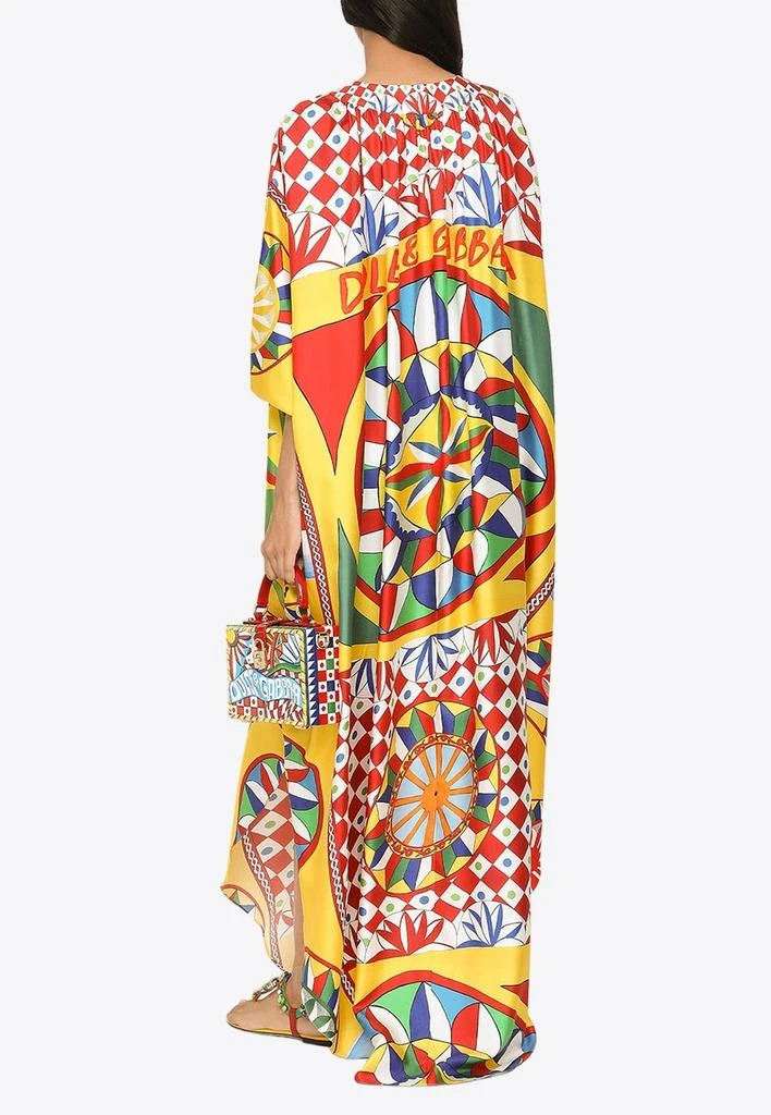 商品Dolce & Gabbana|Carretto Print Silk Maxi Kaftan Dress,价格¥18656,第2张图片详细描述