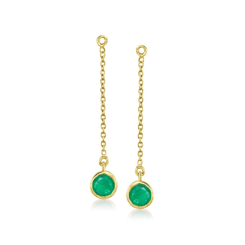 商品Ross-Simons|Green Enamel Leaf Earrings With Removable . Emerald Drops in 18kt Gold Over Sterling,价格¥1162,第5张图片详细描述