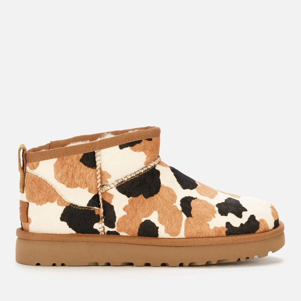 商品UGG|UGG Women's Classic Ultra Mini Cow Print Boots - Chestnut,价格¥945,第1张图片