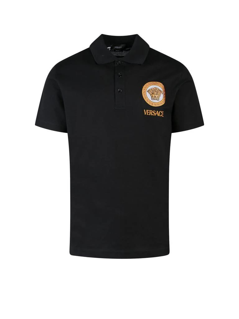 商品Versace|Versace Logo Embroidered Short-Sleeved Polo Shirt,价格¥5048,第1张图片