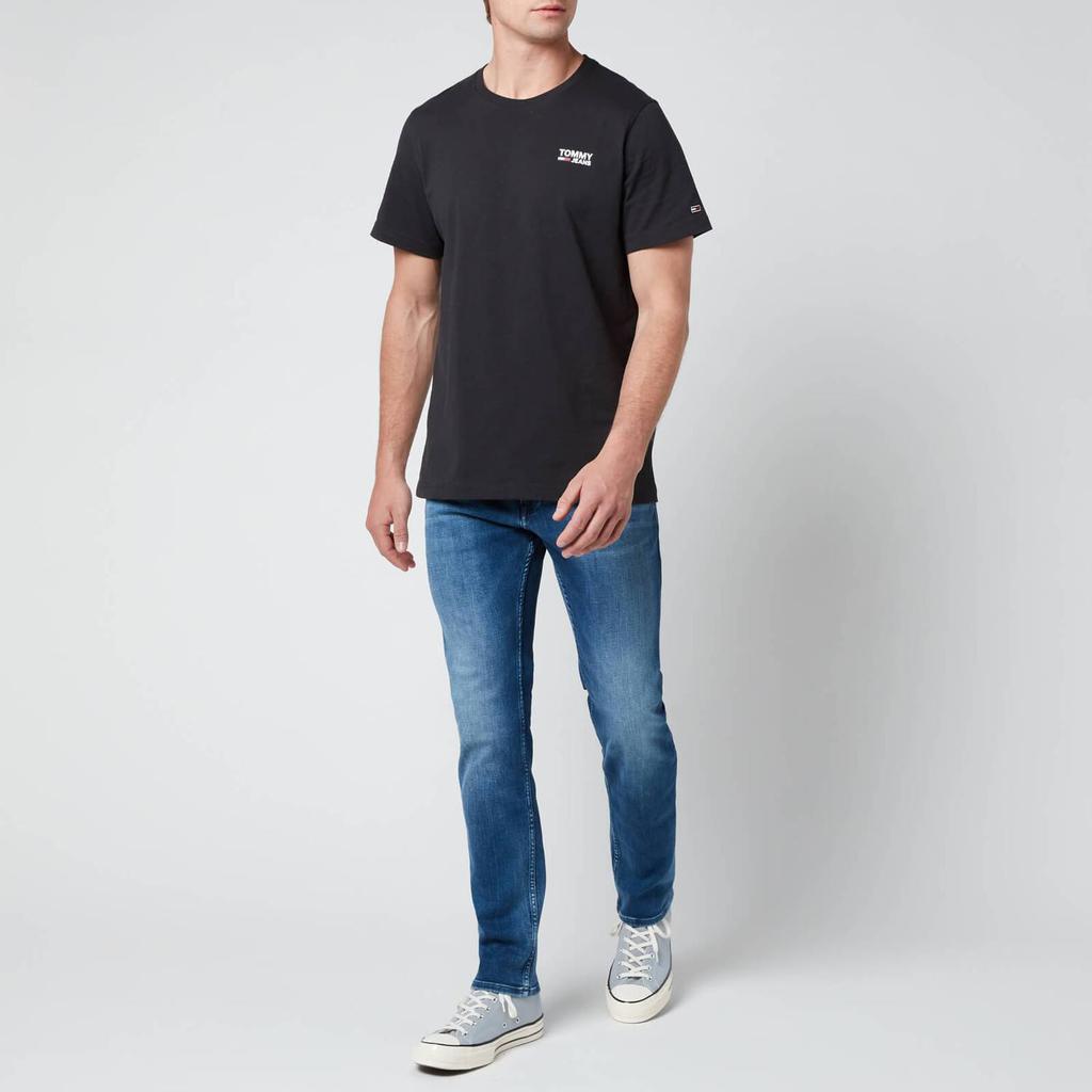 商品Tommy Hilfiger|Tommy Jeans Men's Regular Corporate Logo T-Shirt - Black,价格¥188,第5张图片详细描述