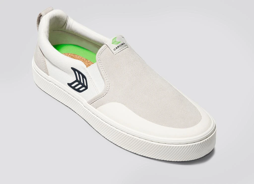 商品Cariuma|SLIP-ON PRO Off-White Canvas Vintage White Suede Black Logo Sneaker Men,价格¥708,第4张图片详细描述